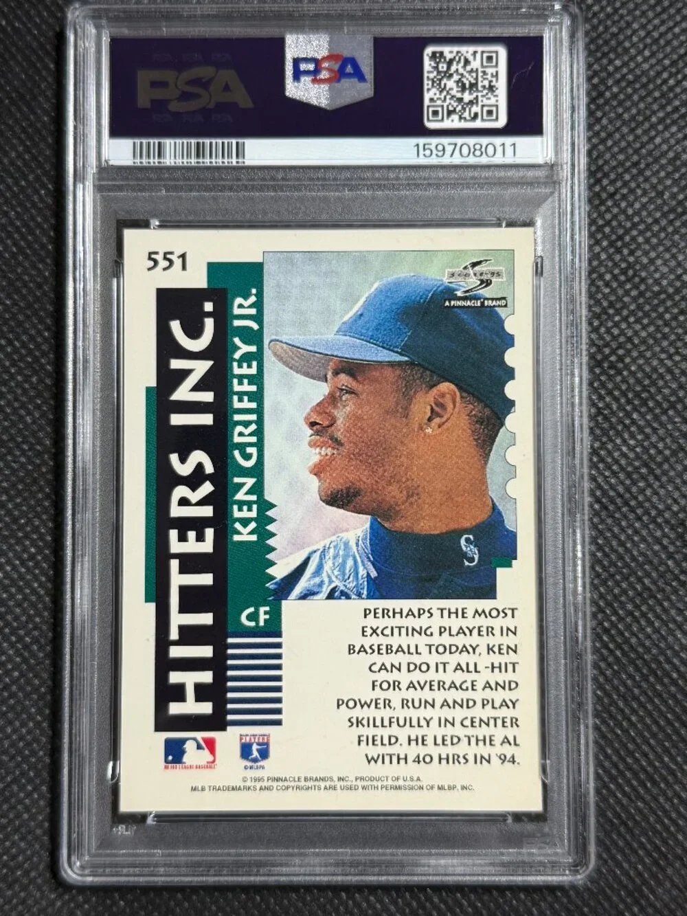 1995 SCORE #551 KEN GRIFFEY JR. SEATTLE MARINERS HOF PSA 9 MINT